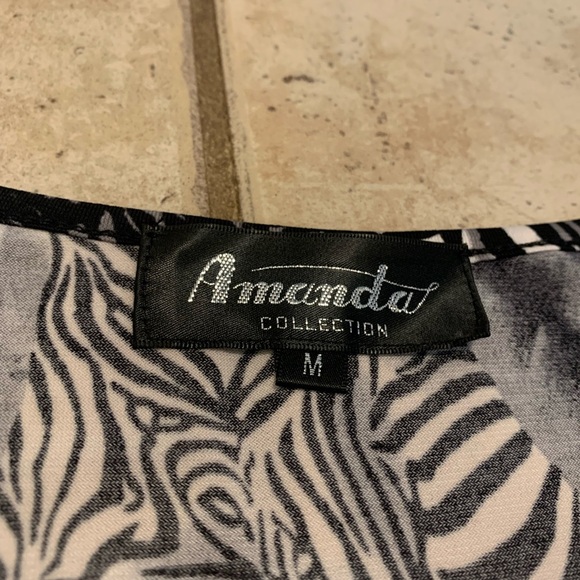 Amanda Collection Black White Grey Animal Print Sleeveless Dress - Size M - Picture 2 of 5